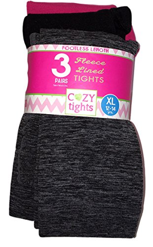 Girls 3 Pack, Xl 12-14 Years, Pink, Black, Grey