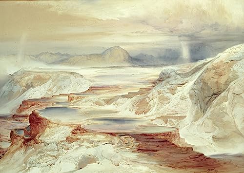 Peinture Murale Sources Chaudes de la Rivière Gardiner Fine Art Moran 60x90