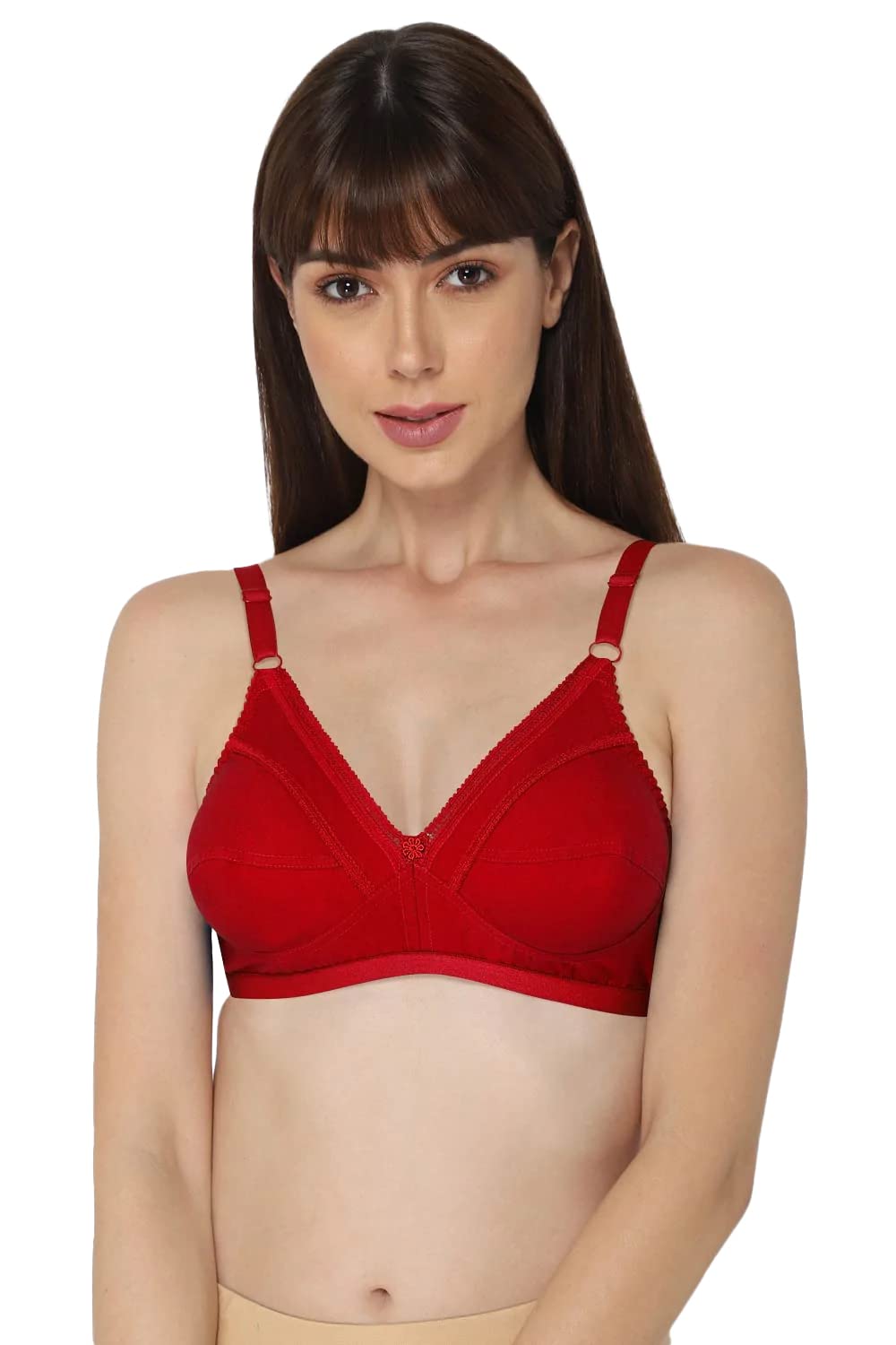 naidu hall Women's Cotton Brassiere | Non-Padded | Non-Wired | Full Coverage | Laced Neckline Regular Bra | 1 Piece-picture-10