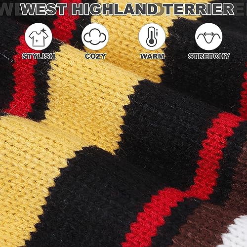 Image of PAWCHIE Dog Sweater for Small to Large Pets, Warm Turtleneck Coat With Leash Hole, Stretchy Knitted Outfit for Girls Boys Puppy Cat, Black S