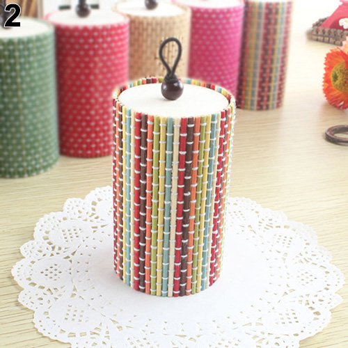 Steellwingsf Home Portable Space-saving Storage,Unique Cylinder Jewelry Bamboo Wooden Storage Organizer Box Wedding Favor Case Multicolor
