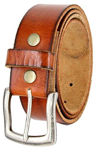 One-Piece Genuine Full Grain Cowhide Leather Casual Jeans Belt 1-1/2" wide4