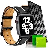 Lederarmband kompatibel für Apple Watch Armband 42mm 44mm 45mm, Herren Damen Premium Ersatz Leder Uhrenarmband für iWatch Series 7/6/5/4/3/2/1/SE