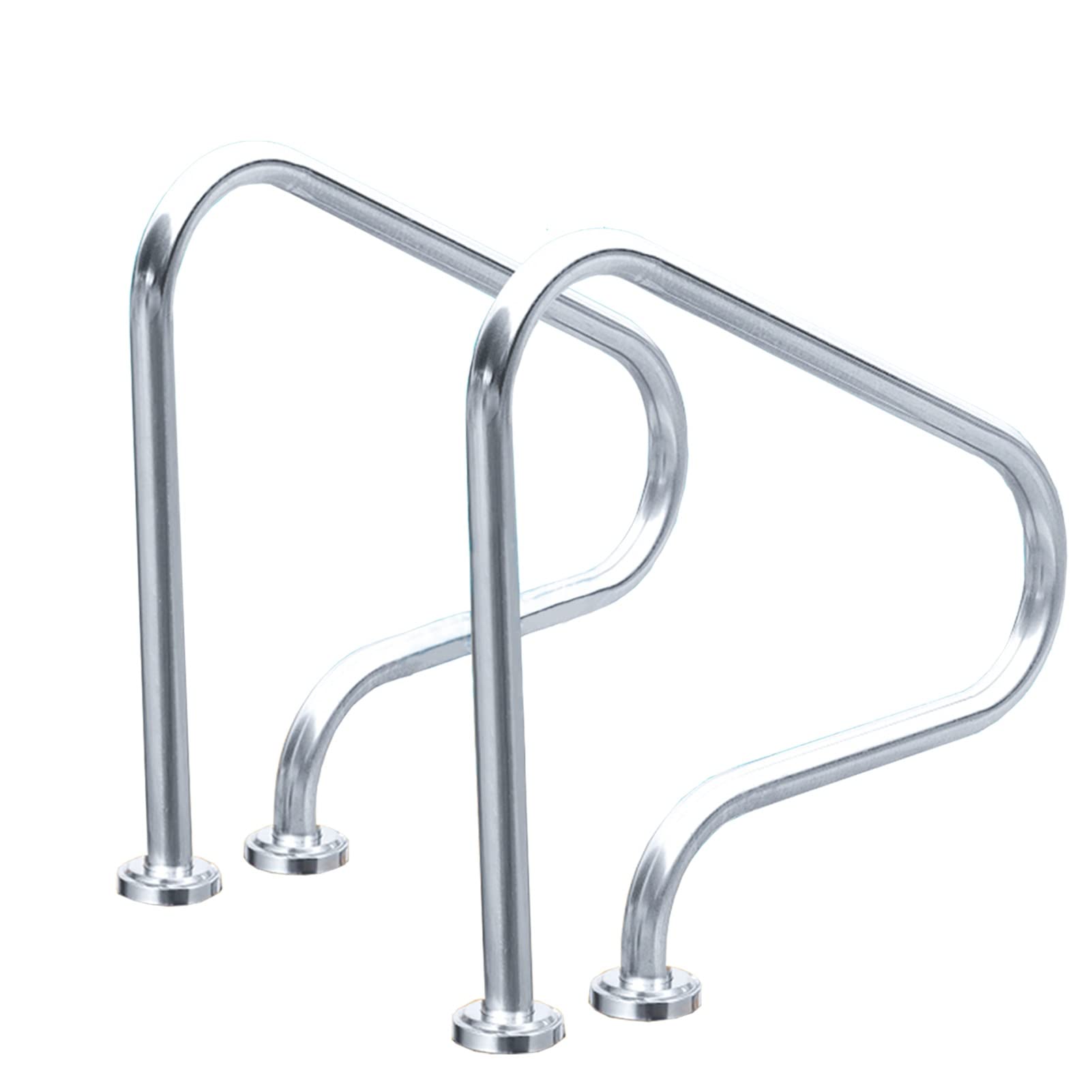 Swimming Pool Safety Hand Rail Stainless Steel Swimming Pool Handrail Swimming Pool Handrail Stainless Steel Pool Grab Rail，for Pools Incline Positions Spa Water Park，31.5 × 31.5 in 3-Bend Pool Handle