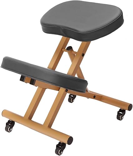 Modern Home Silla ergonómica con ruedas de postura arrodillada - camellonegro