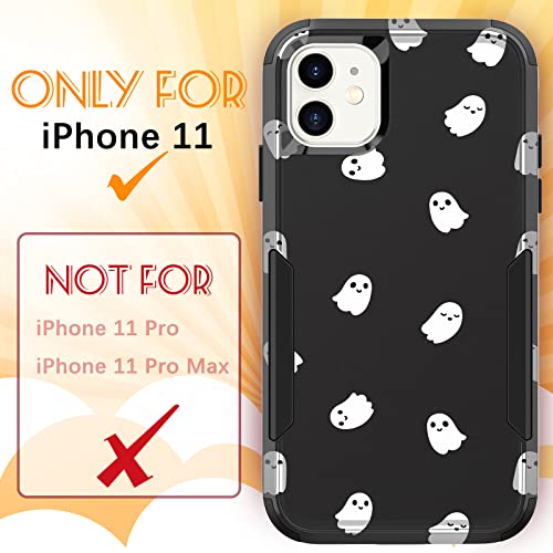 Plakill For Iphone 11 Protective Case 3 In 1 Designer Funny Ghost Halloween Drop Tested Cute Cases For Women Girls Shockproof Protection Rugged Heavy Duty Phone Cover For Iphone 11 #TOP1