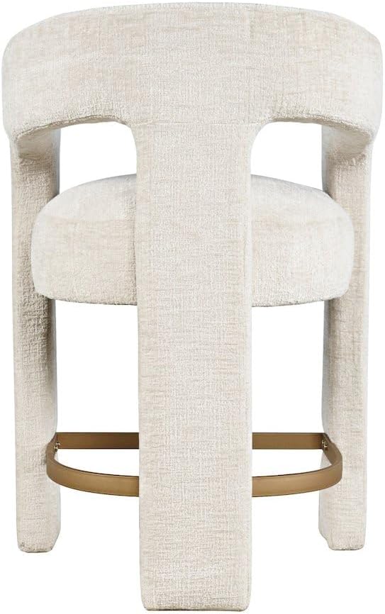 Jofran Gwen Natural Upholstered Counter Stool with Arms – Versatile Barstools – Stylish Seating for Kitchen Dining Room or Home Bar, Natural, Modern Counter Stools, Single Stool