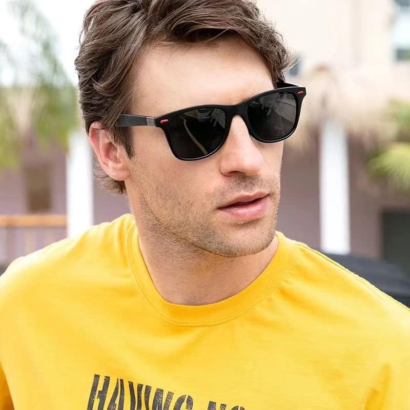 Miniatura 2 de Teumire Gafas de sol cuadradas polarizadas para hombres al aire libre, deportes, conducción, gafas de sol con protección UV, paquete de 2