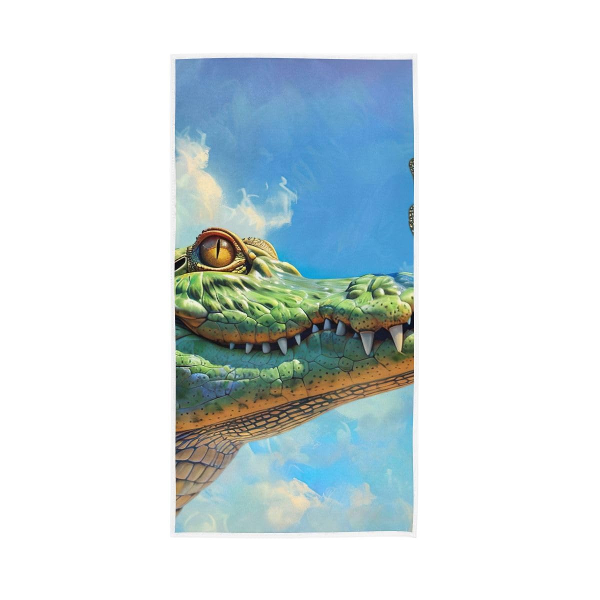 LSRCPD Crocodile with Butterfly Hand Towel, 15 x 30 Inches, Soft Highly Absorbent Towels for Bathroom Gym Hotel