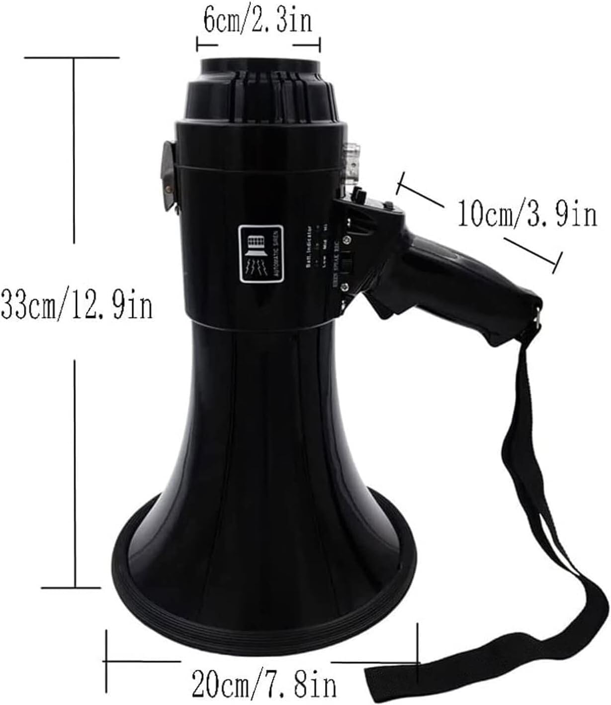 Cheerleading Megaphone Speaker Megaphone 50W High Power Bullhorn Speaker Adjustable Volume Control Outdoor Activities Safety Drills Bullhorn