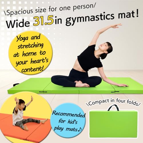 Gymnastics Mat Folding Stretch Mats 71"x31"x2" Exercise Muscle Training Children Play Horizontal Bar Mat Yoga Sports Soundproof Home Use - Image 3