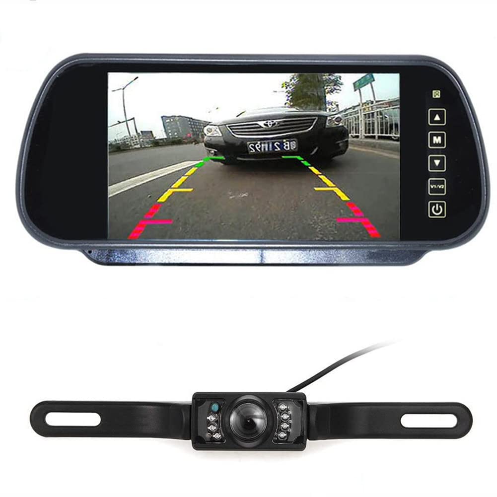 Sistema di retromarcia di parcheggio per telecamera di backup e monitor retrovisore, display LCD da 7 '' impermeabile per visione notturna