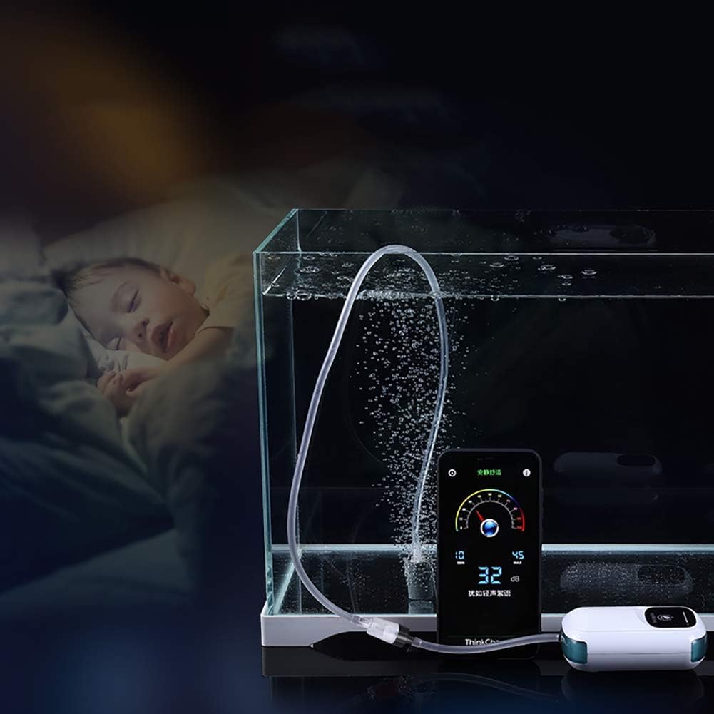 Bomba De Aire De Acuario USB, Batería Recargable Portátil Ultra Silenciosa De Alta Eficiencia Energética Filtro De Acuario Bomba De Burbujas De Aire De Oxígeno De Pesca