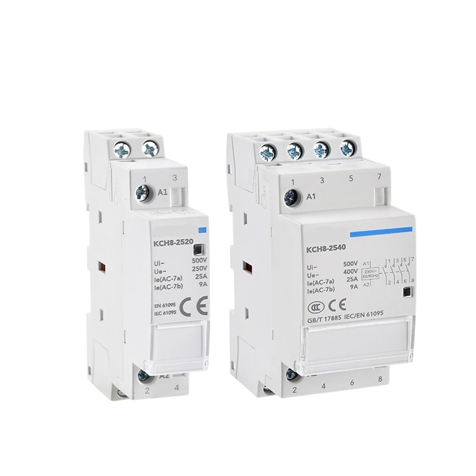 BJPCTUSF KCH8 AC 2P 4P 24V 220V 25A 63A Household 2NO/1NO+1NC/2NC/4NO/2NO+2NC/4NC Rail Modular Contactor(25a 2p,4NO-24V)