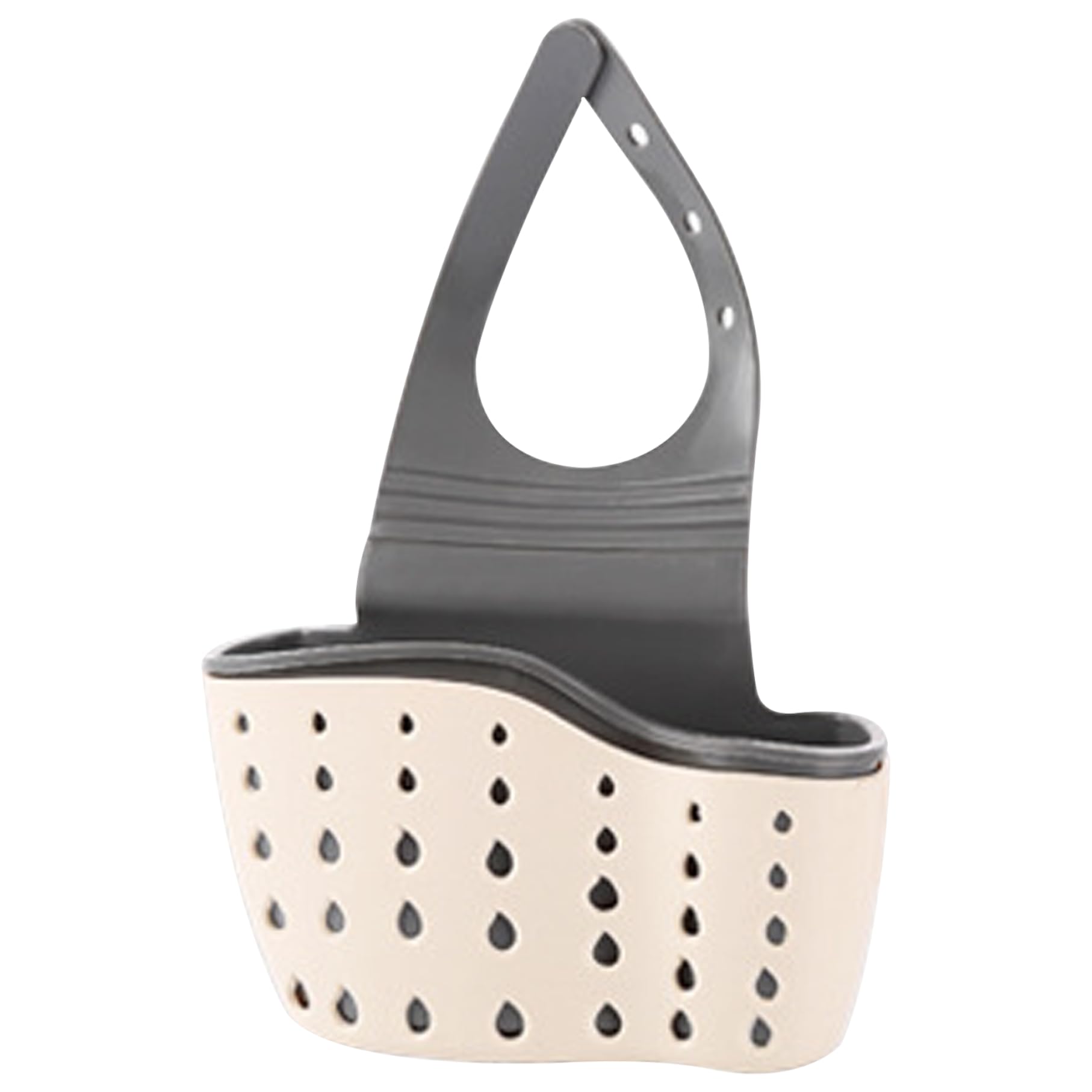 Xoeryoy Kitchen Sink Caddy Standing or Hanging Sponge Holder with Ajustable Strap Plastic Faucet Caddy Basket with Drain Holes for Drying