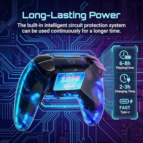 Image of SZDILONG Wireless Controller for PS5 with RGB Light,Compatible with PS5 /Slim /Pro,iOS,MAC,Steam,Android /PC Windows,Support Hall Sticks /Microphone /Dual Vibration /Turbo /Programmable,with 3.5mm Audio Jack