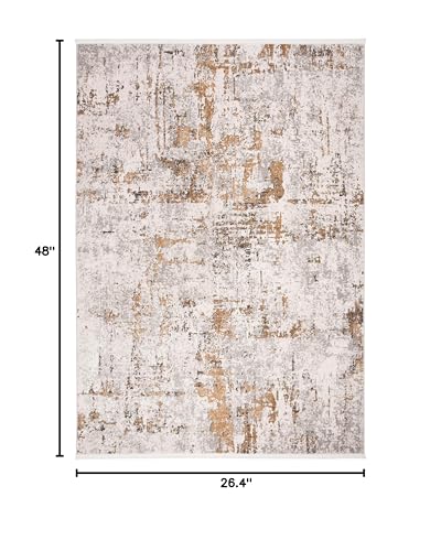 Tapete SAFAVIEH Shivan 66x122 cm Gris y Dorado miniatura 2