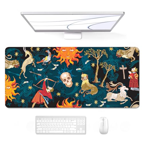 Image of Auhoahsil Large Gaming Mouse Pad, XL 31.5 x 11.8 in Desk Mat, Stop Killing