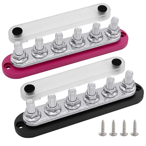 6 x M10 Studs Power Distribution Block Bus Bar 12V 300A