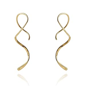 Pull Through Earrings Sterling Silver Wire Open Hoops Threader Earrings