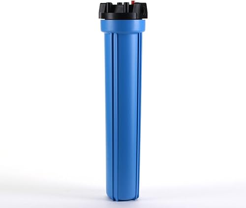 Hydronix HF5-20BLBK34PR carcasa del filtro de agua de 20 pulgadas RO, toda la casa, hidroponía - puertos de 34", cuerpo azul con PR