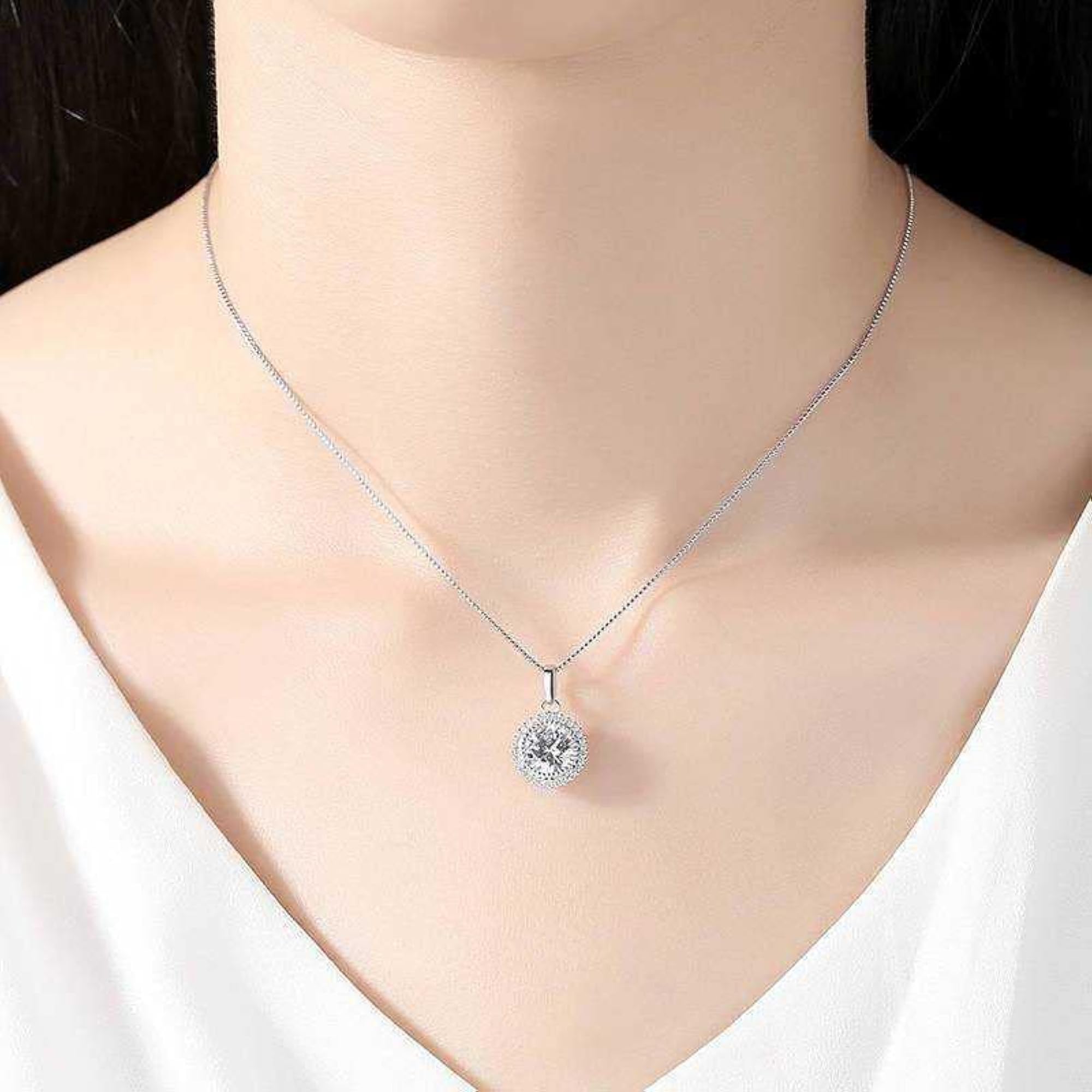 Sky Topaz Cut Silver Plated Necklace for Soulmate