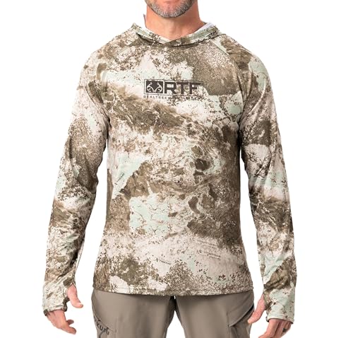 Realtree Men's Camo Sun Hooded Shirts, Lightweight, Breathable for Fishing, Hiking and Outdoors