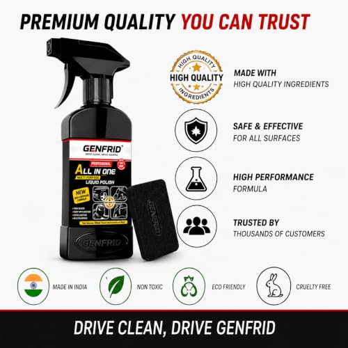 Image of All in One Multipurpose Liquid Polish for Car, Motorbike, Scooter, Household, Office Care | High Gloss | Easy Application | For Interior & Exterior Surfaces - 300mL with Applicator Pad.