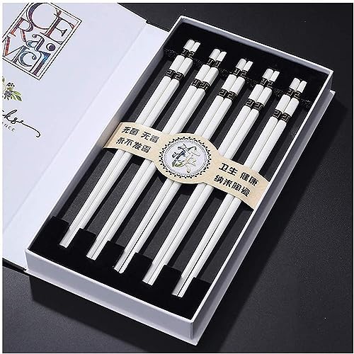 Baguettes Multipack Baguettes réutilisables Baguettes réutilisables, Coffret cadttes en Porcelaine Blanche avec boîte-Cadeau, 10 Paires de Baguettes réutilisables en céramique(Color:7,Size:)