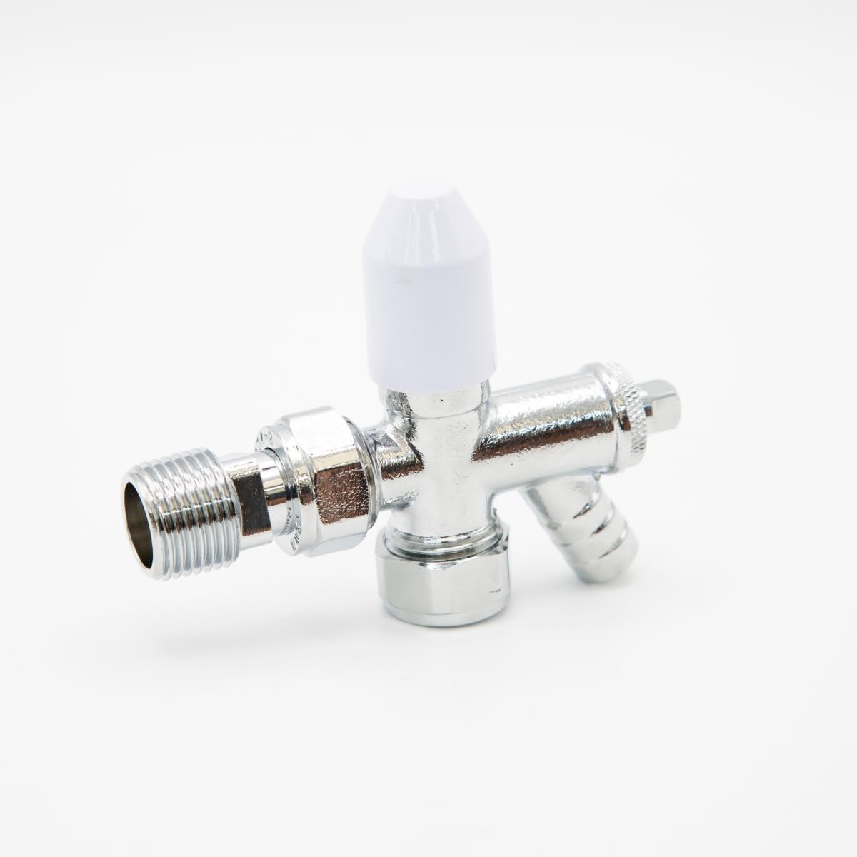 Plumb Bliss Chrome Plated Angled Radiator Lockshield Valve With Drain Off (15Mm X 1/2") (1)