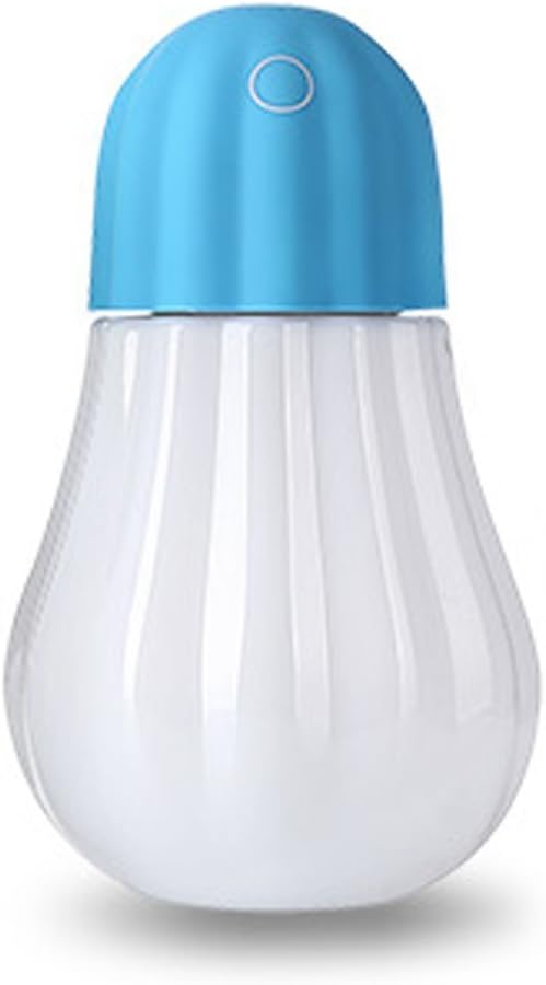 Humidifier, Hard Crafts Bulb Personal Humidifier - 350 ml Portable Cool Mist Humidifier with LED Lights, Humidifiers for Home Office Bedroom Room (Blue)