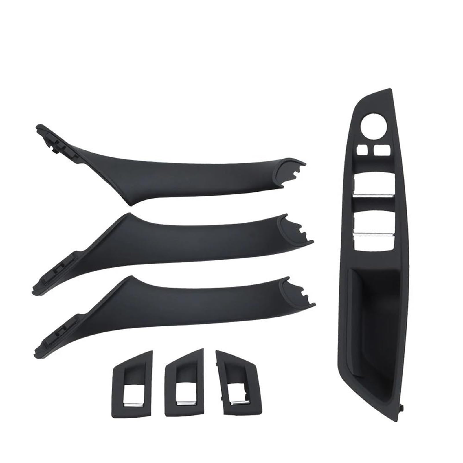 LVXVMOZEOK Interior Door Handle Armrest for F10 for F11 for F18 for 520 for 523 for 525 for 528 for 530 RHD Right Hand Interior Door Panel Pull Handle 7PCS Set(Model A Black)