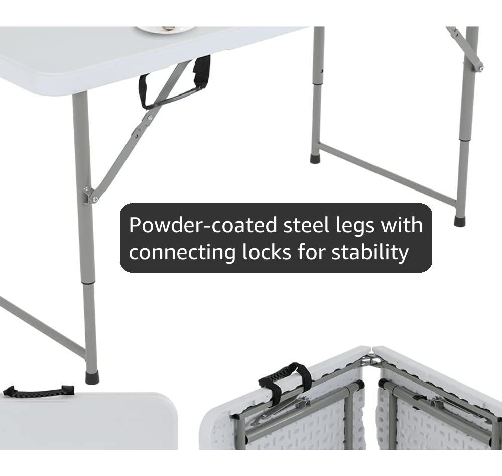 6 ft. Camping Portable Folding Plastic Table Indoor and Outdoor for Camping, Picnics, Parties in Black HYA-121894D - The Home Depot 6 ft. Camping Portable Folding Plastic Table Indoor and Outdoor for Camping, Picnics, Parties in Black HYA-121894D - The Home Depot