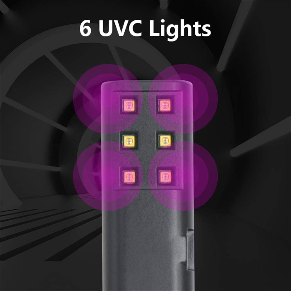 UV Esterilizador Lámpara, ultravioleta portátil de mano de la varita, filtro de luz UVC para el hogar admiten la ropa interior de bebé Chupete,Negro