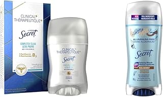 Secret Clinical Strength Invisible Solid Antiperspirant and Deodorant, Completely Clean, 45 g & Aluminum Free Deodorant for Women, Coconut Scent, 68g