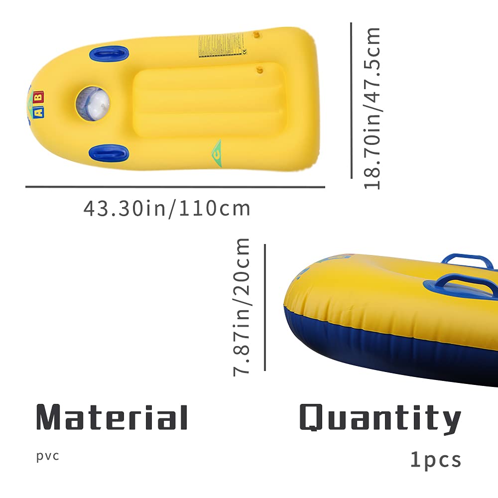 Bodyboard Gonflable Pour Enfant 70x55 Cm - Planche De Surf Avec Poignées, Flottable Pour Piscine Et Plage - Bleu, Sécurité Renforcée