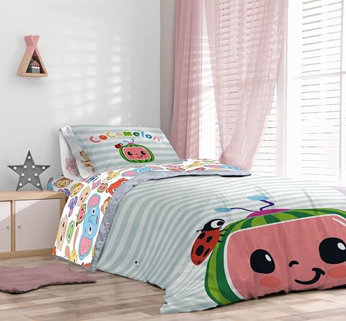 Image of CoComelon Full Size Comforter Set - 7 Piece Kids Bedding Includes Comforter, Sheets & Pillow Cover - Super Soft Microfiber Animal Bed Set