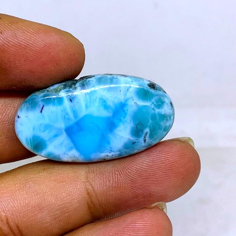 Larimar cabochon ovale 34x18x6mm pour création de bijoux de lithothérapie - 3