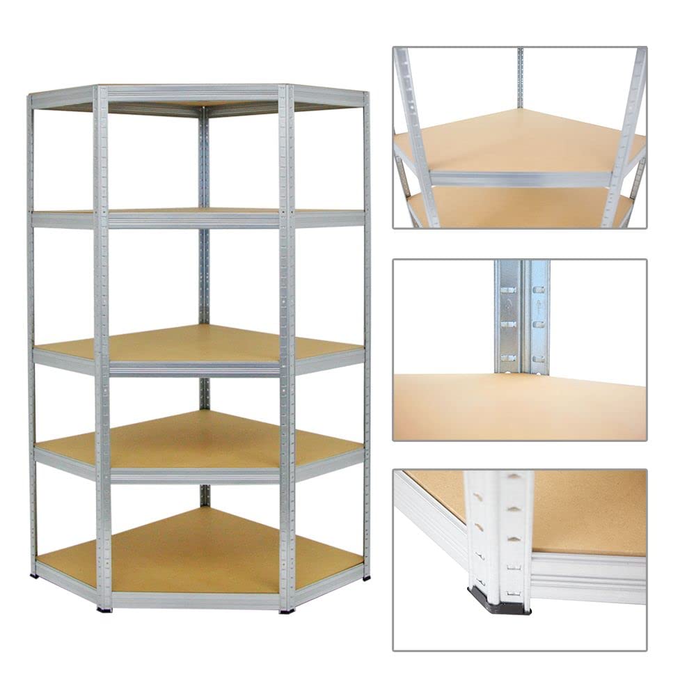PROREGAL Eckregal Slim Elephant Verzinkt HxBxT 180x90x45 cm Fachlast 250kg Schwerlastregal, Kellerregal, Steckregal, Garagenregal
