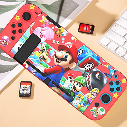 Perfectsight Protective Case Compatible With Nintendo Switch | Anti-Scratch Shockproof Slim Cover Case For Ns Switch And Joy-Con, Cute Mario Hard Shell Dockable Case, Party #TOP6