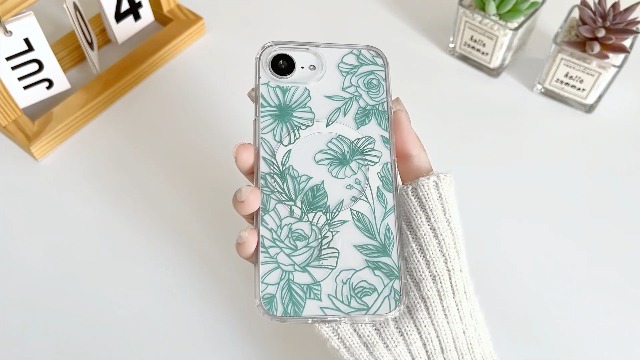 NITITOP Compatible With IPhone 16 Case Clear Magnetic Compatible With MagSafe Cute Line Rose Flowers For Women Girls Floral Hard PC Back Shockproof Protective Phone Cover - Pink