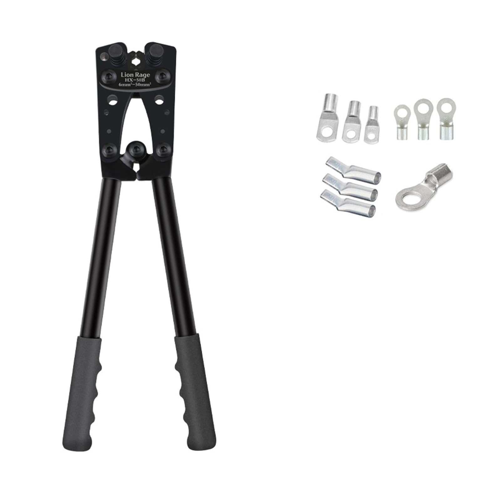 Crimping Pliers Tube Terminal Crimper Hex Crimp Tool Multitool Battery Cable Lug Hand Tools HX-50B 6-50mm² AWG 10-0(HX-50B H)