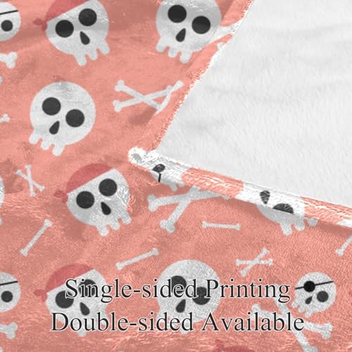 Couverture Plaid Chaude Douce Crâne Rose jeté de lit et divan