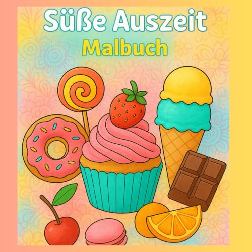 Süße Auszeit Malbuch: „Süße Desserts, Getränke und Früchte zum Ausmalen – für Kinder & Erwachsene“