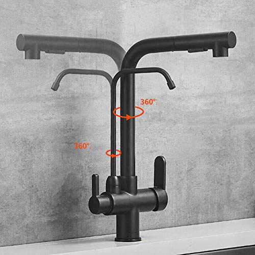 Grifo de cocina de 3 vías con acabado premium y cabezal extraíble multifunción 5