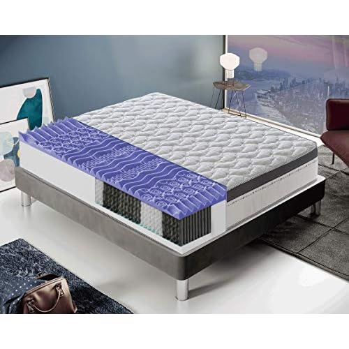 Memory Foam Matratze 29cm hoch mit 5cm Memory Foam – Waschbare Bezug - Modell Italia - gerollt, vakuumverpackt 100% Made in Italy (90x190cm)