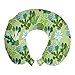 ABAKUHAUS succulento Cuscino da Viaggio, Piante Cactus scena house, Accessorio in Schiuma di Memoria per Viaggio, 30 cm x 30 cm, Verde e turchese