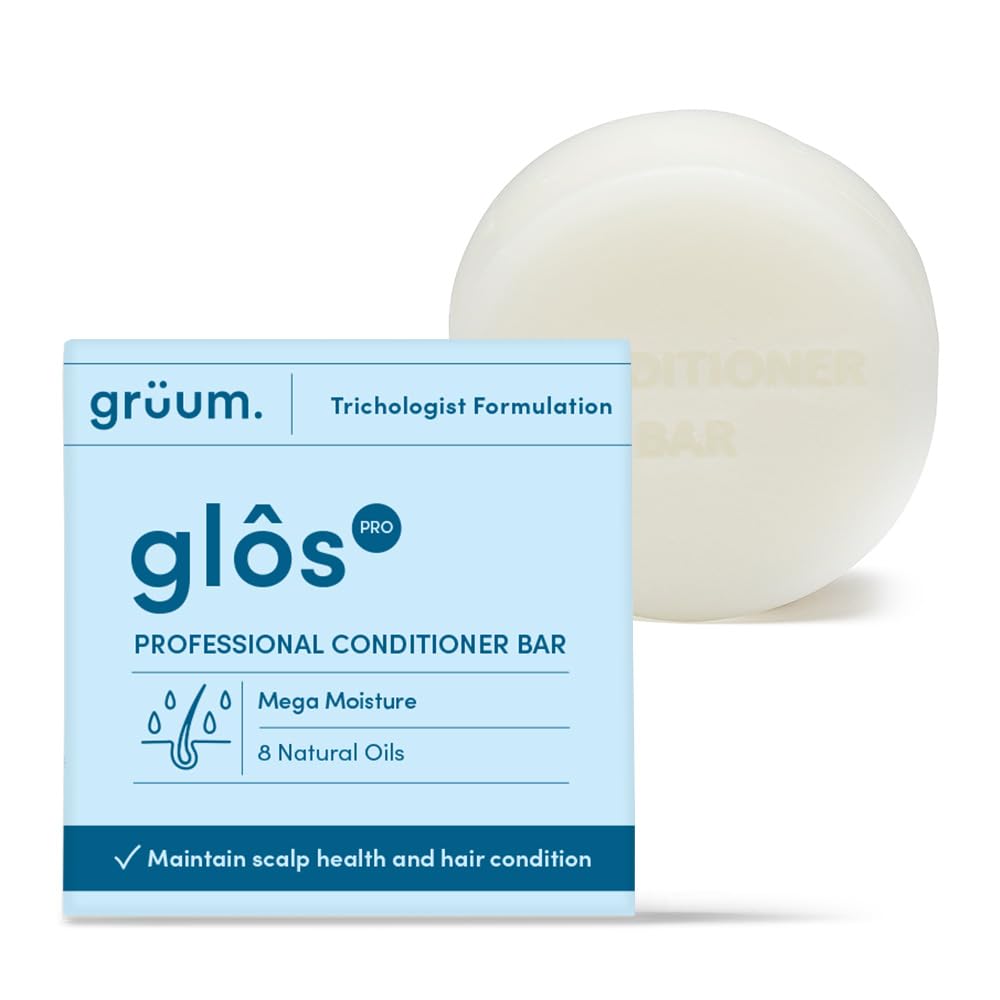 grüum Mega Moisture Hair Conditioner Bar 50g, SLES, EDTA & Paraben Free Conditioner Bar for Hair Lasts up to 60 Washes