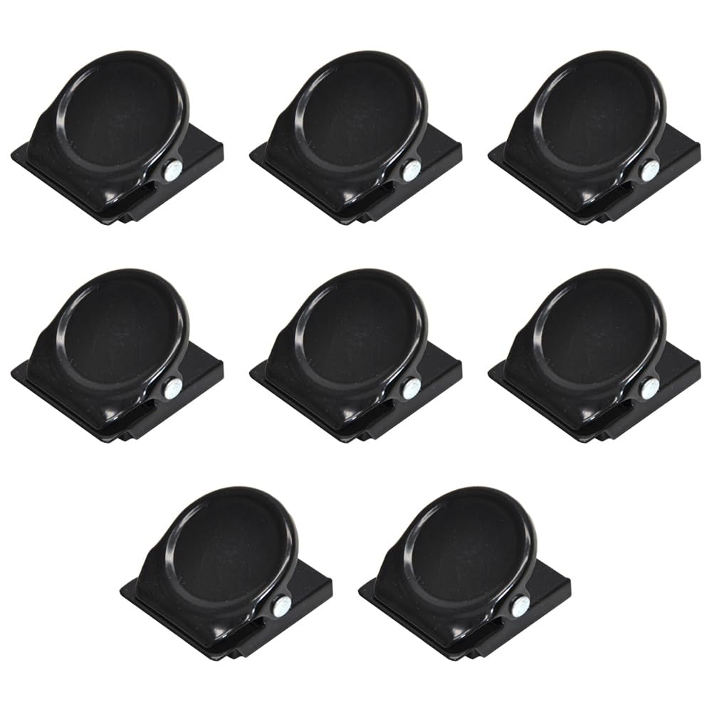 8Pcs Magnetic Metal Clips, Multifunctional Fridge Magnets Clips for Note Pictures Whiteboard Office Classroom - Black