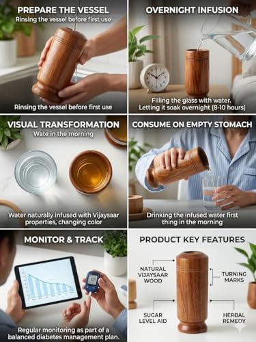 Image of Vijaysaar Wood Herbal Glass for Diabetes, Ayurvedic Tumbler, 90 ml Capacity, Natural Finish | Sugar Control Vijaysar Wood Glass for Diabetic Patients